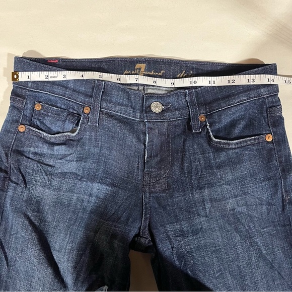 7 FOR ALL MANKIND ~ Lot of Two Pairs Dojo Crop Jeans Medium and Dark Wash - Picture 13 of 16